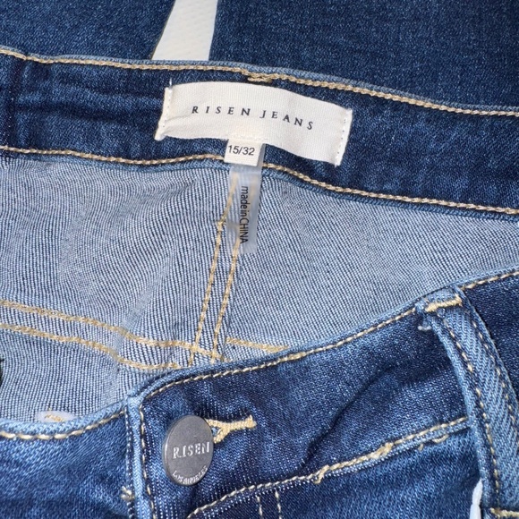 RISEN Wide Leg Flare Jeans 5 Pocket Denim sz 32/15 ( 16) - Picture 10 of 16